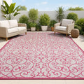 JONATHAN Y Vintage Filigree Indoor Outdoor Area Rug 3X5 Light Gray/Fuchsia by JONATHANY