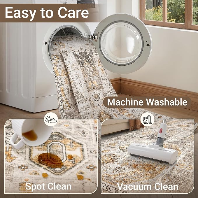 befbee 5x7 Area Rugs for Living Room, Stain Resistant Washable Rug, Non-Slip - Image 5