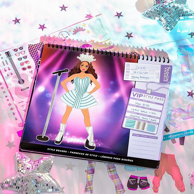 Fashion Angels Live! in Concert Sticker Stylist Fashion Set, Includes Concert Venue Style Boards, Popstar Silhouettes & 600+ Stickers, Ideal Gift for Kids & Teens