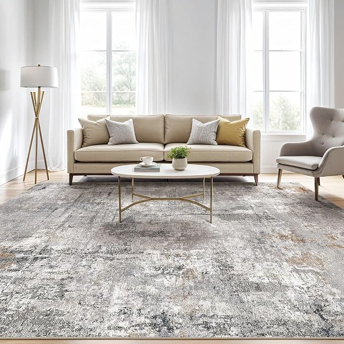 10x14 Area Rugs Living Room: Washable Large Abstract Modern Soft Rug Stain - Image 5
