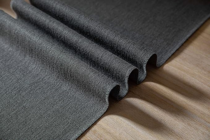 Graphite Grey Table Runners 60 Inches Long, Burlap Linen Style Rustic Farmhouse - Image 6