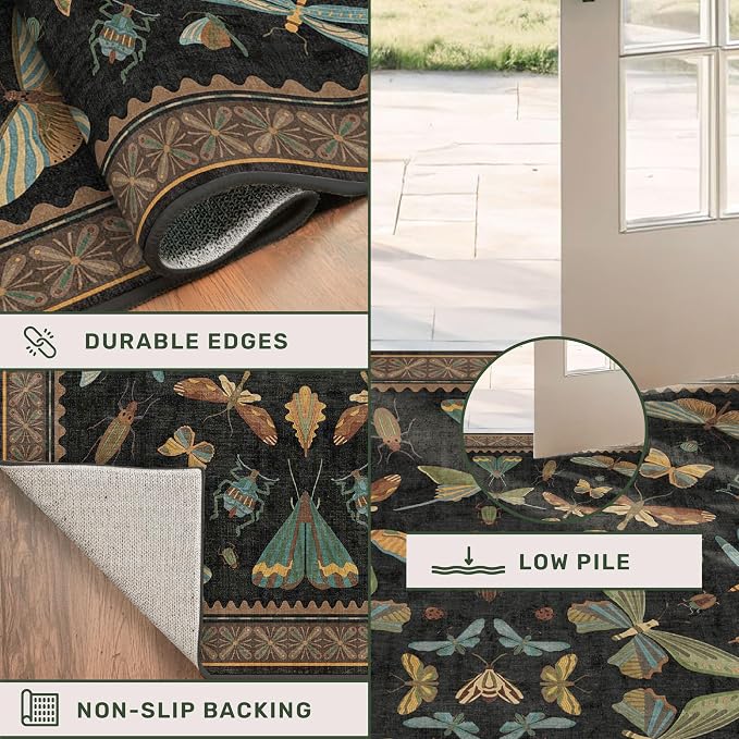 Hazo Haus Black Front Door Mat Indoor Entrance Non Slip Washable - Image 5