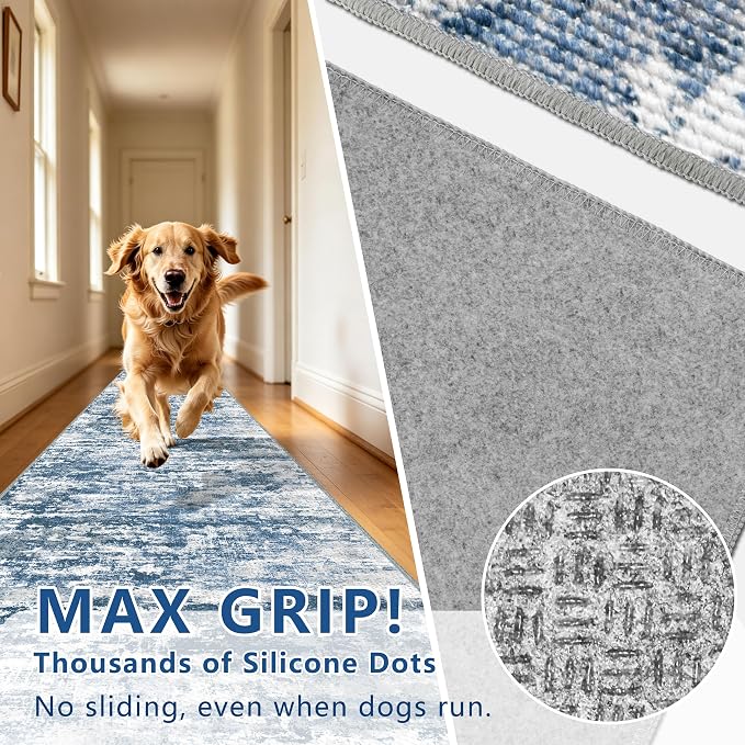 Washable Carpet Runners for Hallway 14ft-Non Slip Floor Runners for Dogs - Image 5