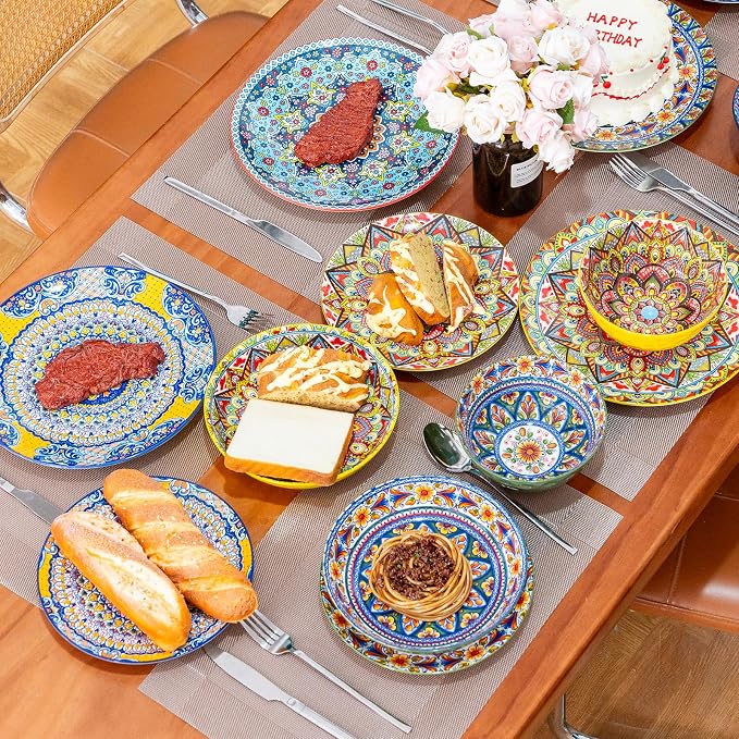 Dinnerware Set, Service for 4, Plates and Bowls Set, Ceramic Dishes Set for 4 - Image 5