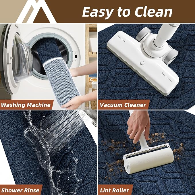 COSY HOMEER 60x24Inch/35X24Inch Kitchen Rugs Sets Non-Slip Washable Kitchen Mats - Image 6