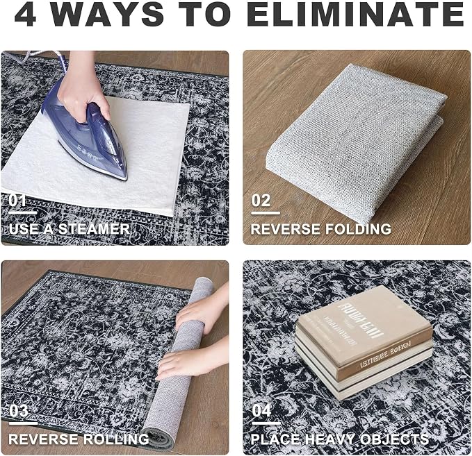 KILOCOCO Washable Runner 2x6 Rug Runner Printed Vintage Floral Kitchen Runners - Image 8