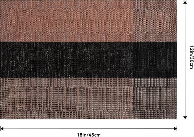 Leetaltree Brown with Black Striped Placemats Set of 6 - Image 9