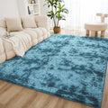 Litanika 9x12 Shag Area Rug for Living Room Bedroom, Tie-Dyed Blue High Pile by Litanika
