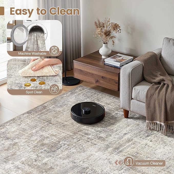cotiled Washable 7x9 Area Rug for Living Room - Image 2
