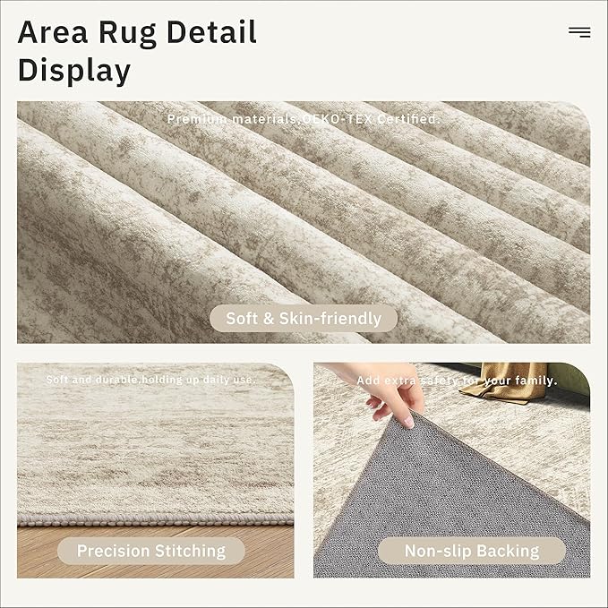 Soalmost Washable Area Rug 8x12, Large Soft Rugs - Image 6