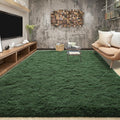 Tepook Fluffy Dark Green Rugs for Living Room Bedroom, 8x10 Soft Area Rug by Tepook
