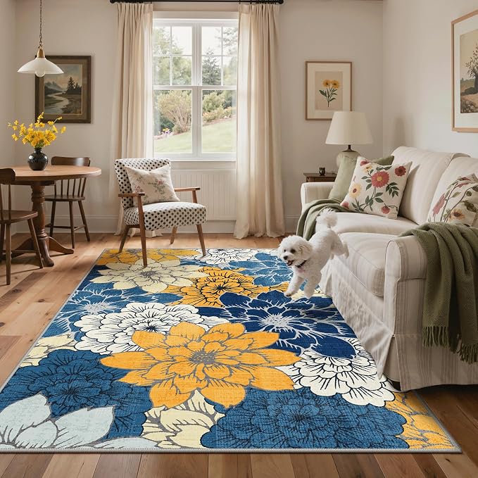 GENIMO Indoor Outdoor Area Rug 5'x8', Machine Washable Rugs - Image 6