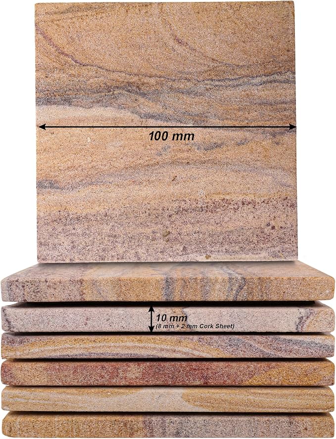Sandstone Water Absorbent Hand Crafted Round Coasters - Image 5