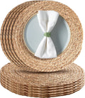 Aofmee 12 inch Round Woven Placemats Set of 10, Boho Rattan Place Mats by Aofmee