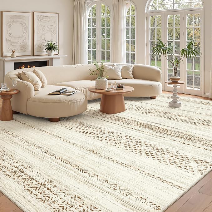Miukiki 10x14 Area Rugs for Living Room Moroccan Washable Rugs Non Slip Indoor by Miukiki