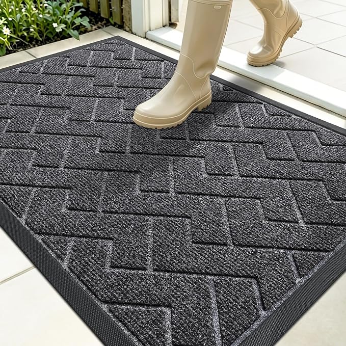 OLANLY Front Door Mat Indoor Outdoor Entrance, Waterproof All-Season, by OLANLY
