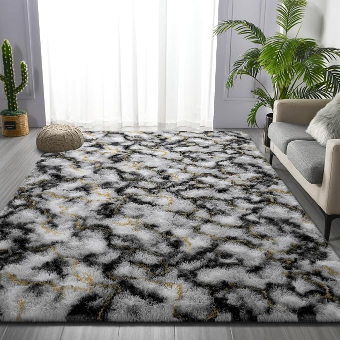 Deerhoo Large Shag Area Rugs 6 x 9, Tie-Dyed Plush Fuzzy Rugs - Image 7