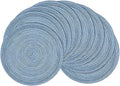 SHACOS Round Braided Placemats Set of 8 Circle Place Mats Cotton Polyester by SHACOS