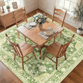 RELEANY Area Rugs Square 7ft Washable Non-Slip, Floral Vintage Distress by RELEANY