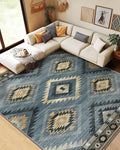 BESTSWEETIE Area Rug 9x12 Rug Machine Washable Non-Slip Low Pile Print Pattern by BESTSWEETIE