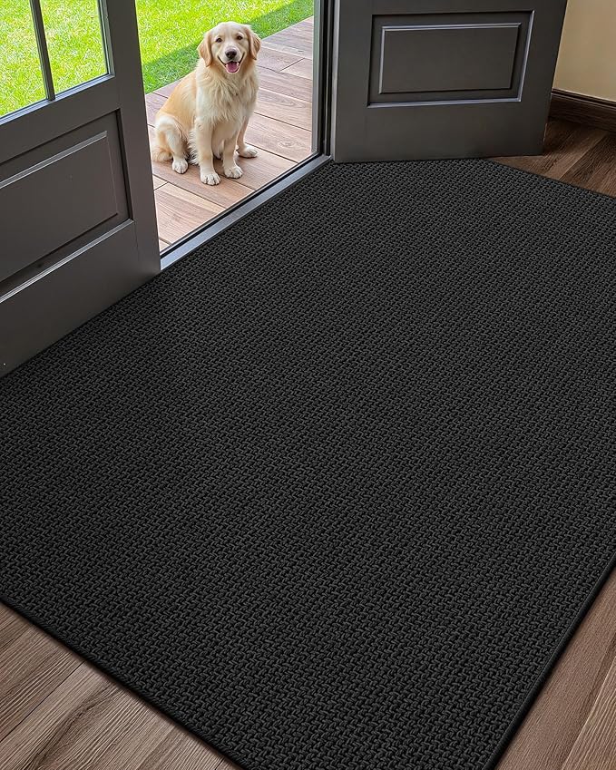 Color&Geometry Ultra Thin Indoor Door Mat 36"x56", Non Slip Rubber Backed Dirt by COLORG