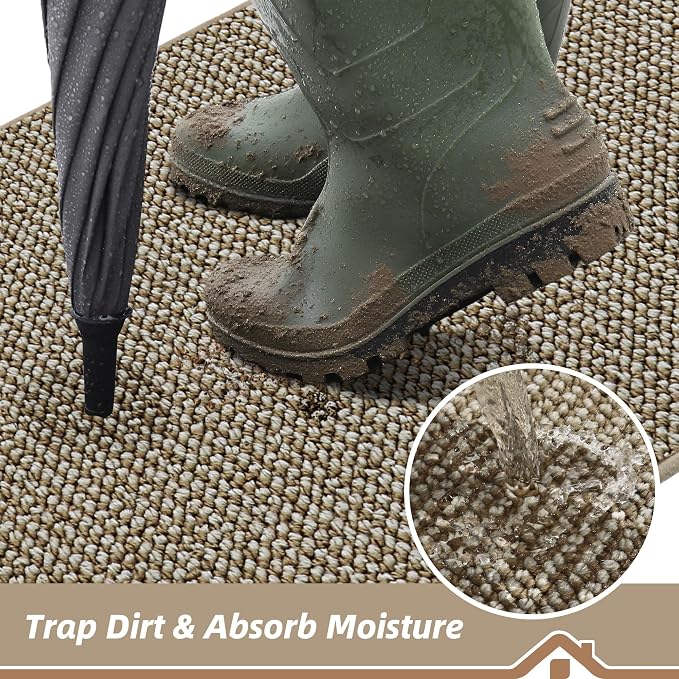 BEQHAUSE Dirt Trapper Door Mat 24" x 36", Non-Slip Washable Doormats Entrance - Image 3