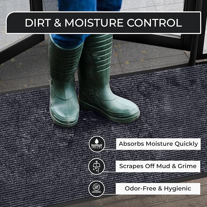 Commercial Door Mat 4'x10' Grey, Heavy Duty Industrial Floor Mat - Image 4