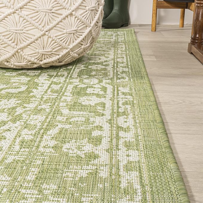 JONATHAN Y Boho Medallion Indoor Outdoor Runner Rug 2X8 Green/Cream, Malta - Image 4