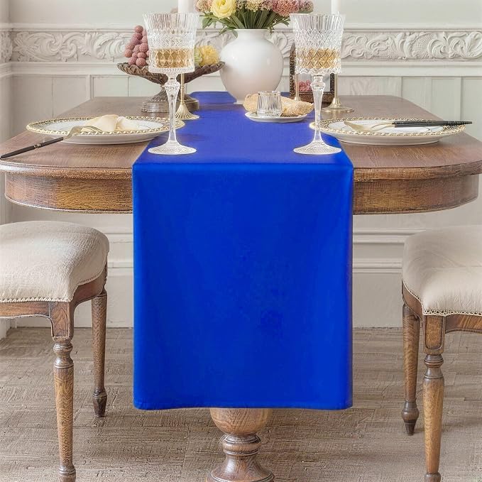 Royal Blue Table Runner Waterproof Washable Runners 108 Inches Long | Reusable by KAIPHO