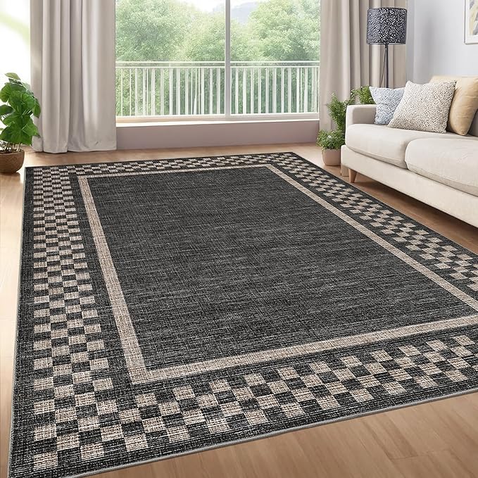 Small Bedroom Area Rug 3x5 Checkered Area Rug - Image 9