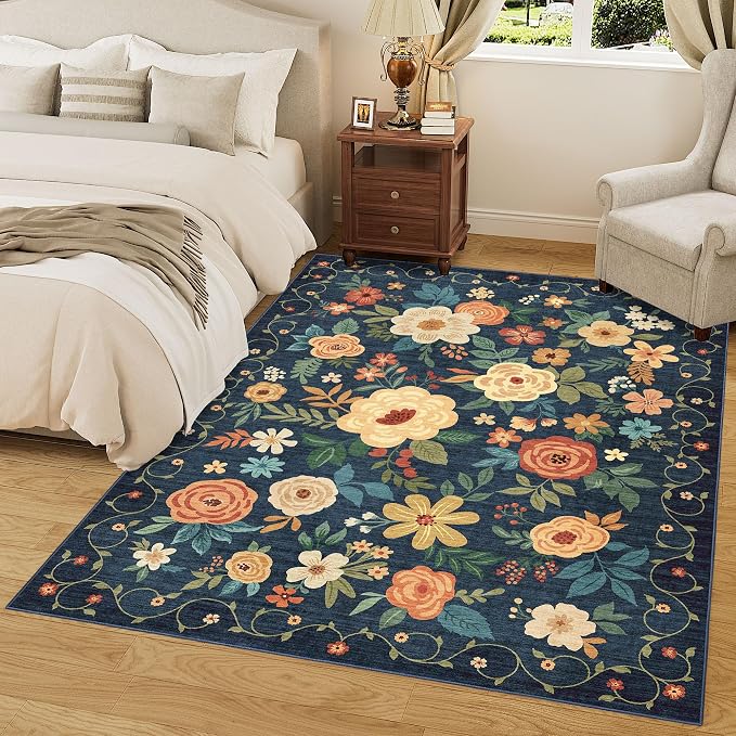 DUKINO 9x12 Area Rug, Floral Rugs - Image 6