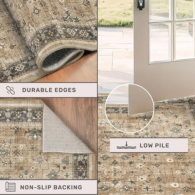Natural Taupe 2x8 Runner Rug for Hallway, Long Runner Rug for Kitchen, Entryway - Image 5