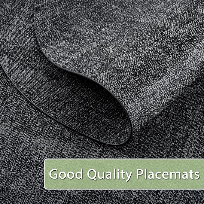 Placemats Set of 12 Washable, Heat Resistant Table Placemats Wipeable Faux - Image 3