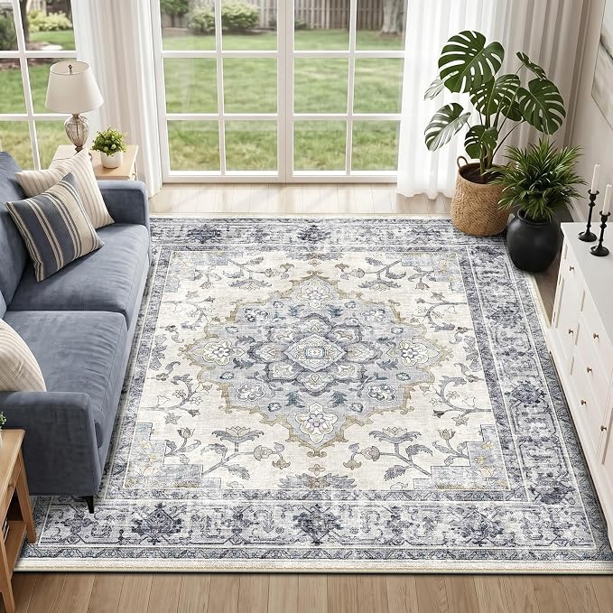 CAPALOCA Machine Washable Rugs Nursery Rug 4x6 Cute Girl Non Slip Low Pile - Image 7