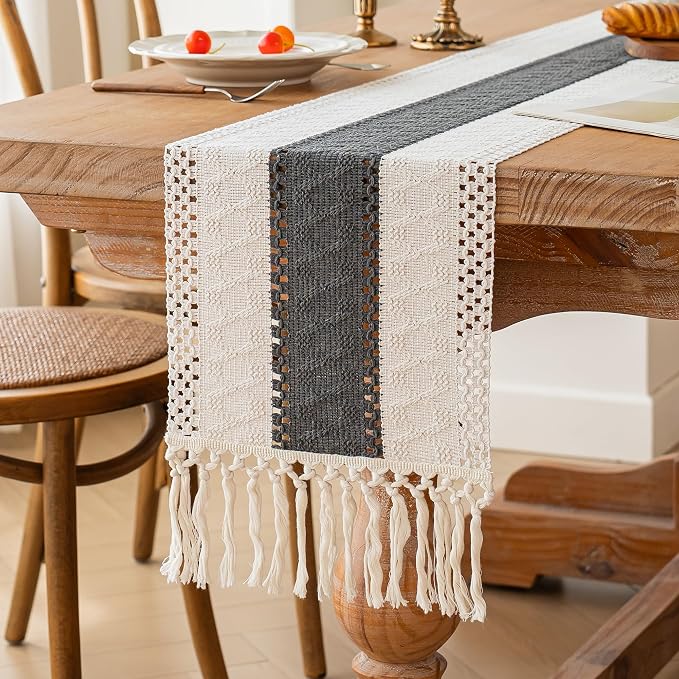 Farmhouse Table Runner for Home Decor 12x48 Grey Fall Home Decor | 48 Inches - Image 5