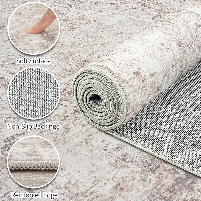 Area Rugs 9x12 Living Room: Large Soft Washable Rug Modern Abstract Anti-Skid - Image 8