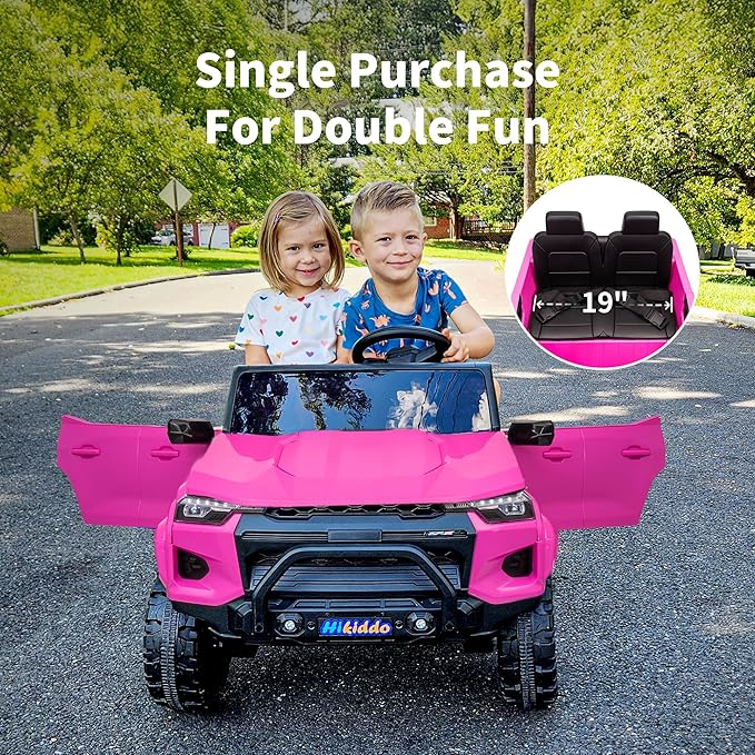 24V 2 Seater Ride on Toy for Big Kids, Electric SUV Kids Car to Drive w/Parent Remote, 2WD/4WD Switchable - Pink