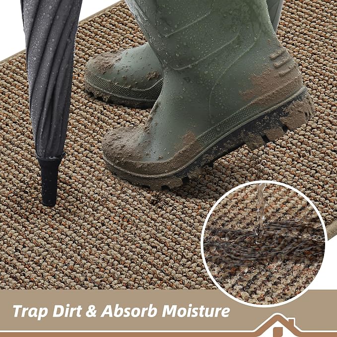 BEQHAUSE Dirt Trapper Door Mat 32" x 72", Non-Slip Washable Doormats Entrance - Image 3