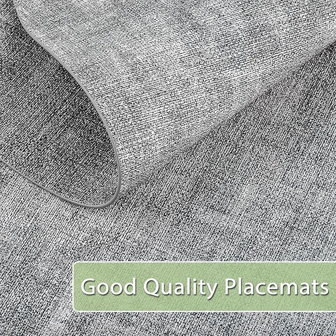 Placemats for Dining Table Set of 4 Non-Slip, Heat Resistant Oval Leather - Image 4