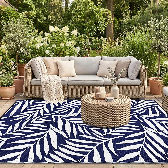Smiry Outdoor Rug 9x12 ft, Waterproof Reversible Plastic Straw Rugs, Outdoor - Image 5