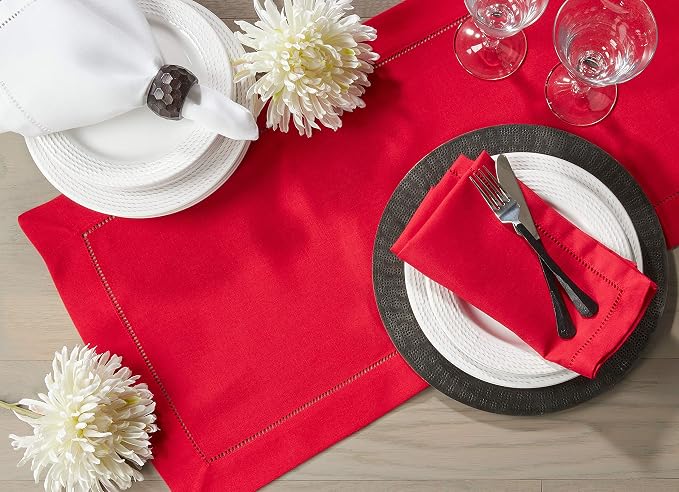 SARO LIFESTYLE Hemstitched Border Table Runner - Image 3