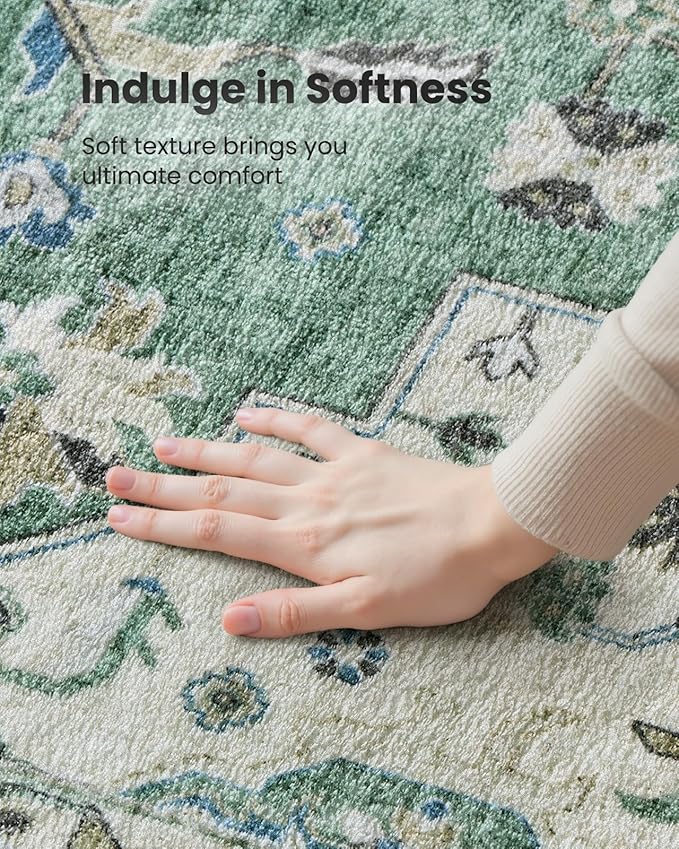 AMADA HOMEFURNISHING 9x12 Area Rug, Washable Low-Profile Large Area Rug - Image 5