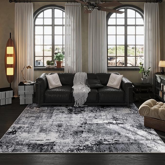 Rugcomf 6x9 Rug Washable Bedroom Rug Large Soft Area Rug Abstract Pattern - Image 4