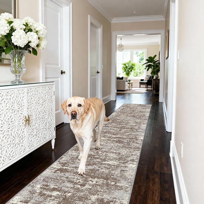 Runners for Hallways Ultra Non-Slip 2x10 Long Runner Rugs Washable Abstract - Image 2