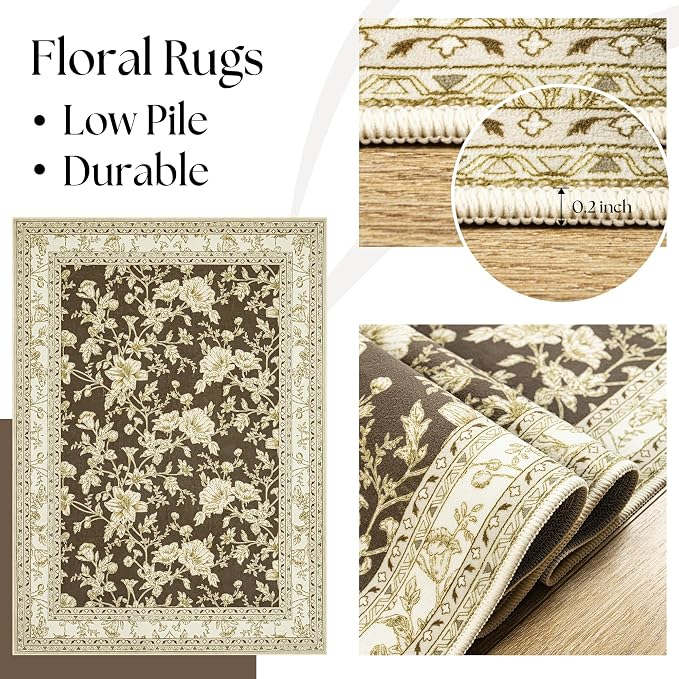 Brown Boho Washable 3x8 Extra Long Hallway Runner Rug, Extra Large Kitchen - Image 5