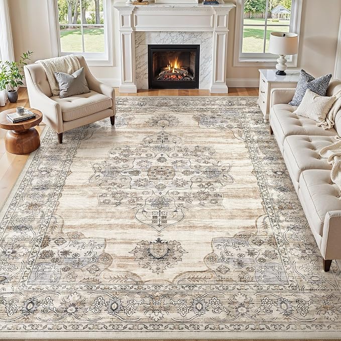 Washable 7x9 Area Rug for Living Room by JessibouAreaRug