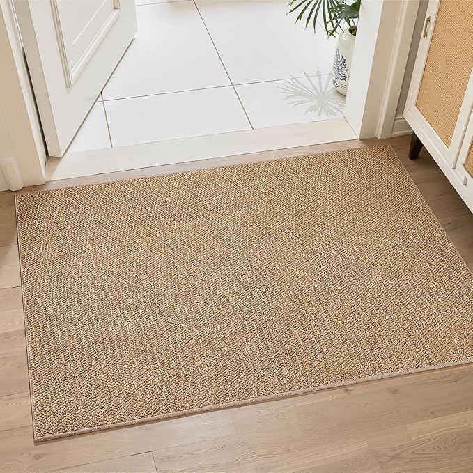 CHAMPANT Indoor Door Mat 2x3 Feet Brown Small Area Rug Washable Front Door Mat by CHAMPLANT