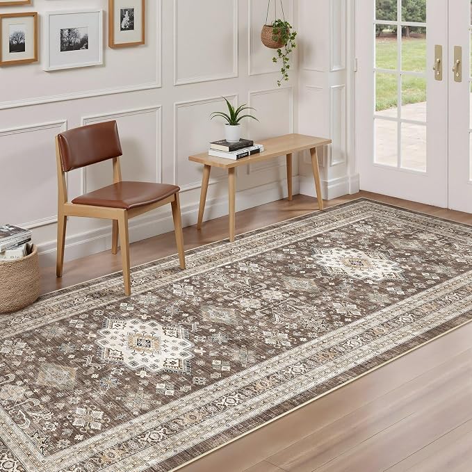 Vintage Hallway Runner Rug 3x10: Large Soft Washable Entryway - Image 2