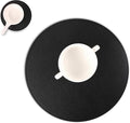 Set of 6 Faux Leather Round Placemats and Coasters, Coffee Mats Kitchen Table by JOVONO
