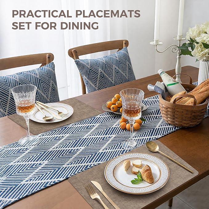 NCUE Vinyl Placemats Set of 8, Heat Resistant, Nonslip Faux Leather Waterproof - Image 5